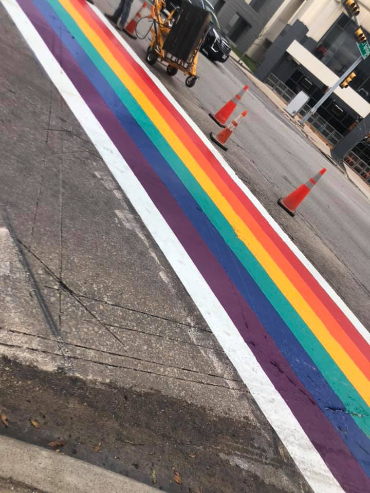 Highly Anticipated Rainbow crosswalks finally being painted in Oak Lawn